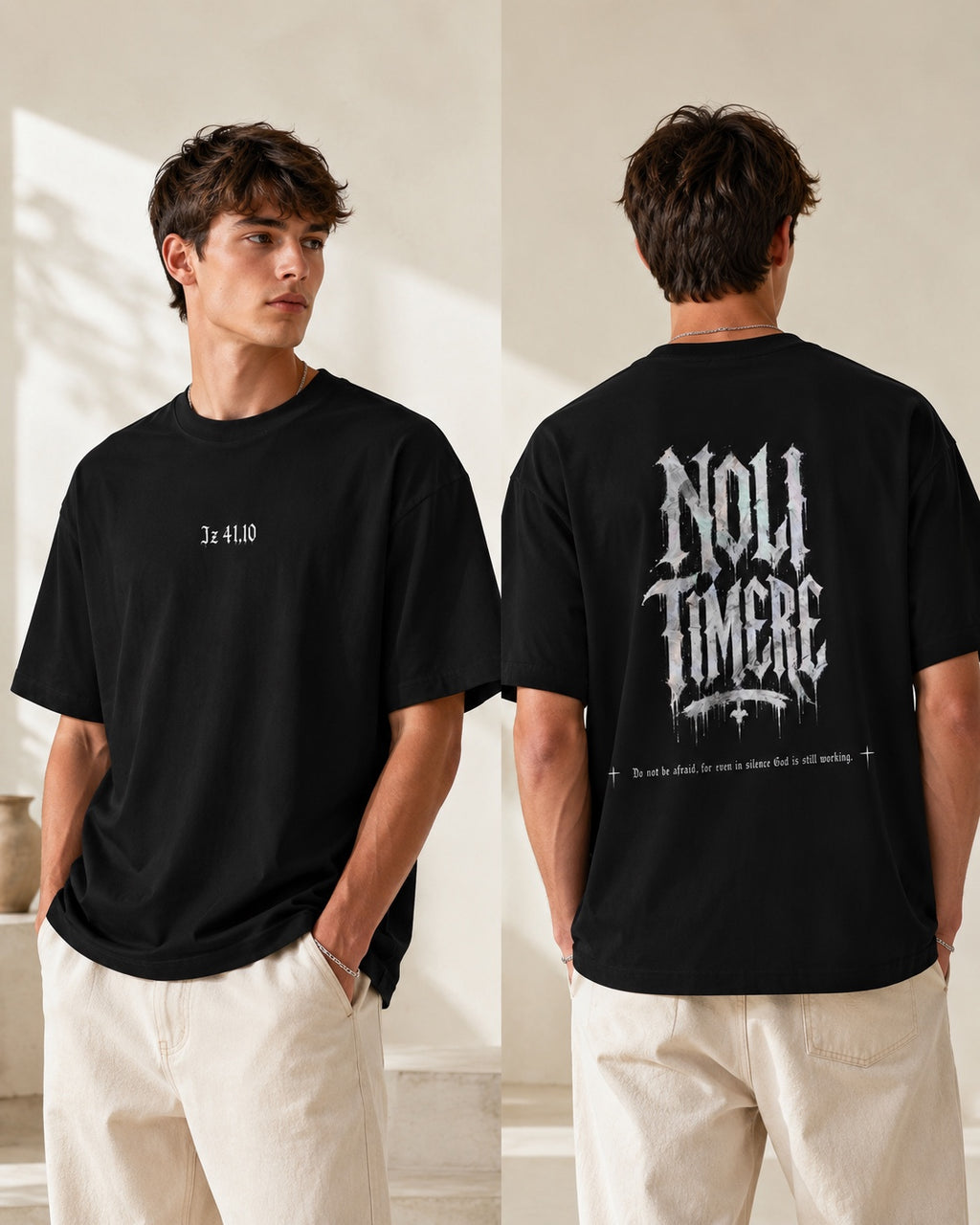 T-Shirt - Noli Timere 2 Graphic Tee (Latin 'Noli Timere' Gothic Design)