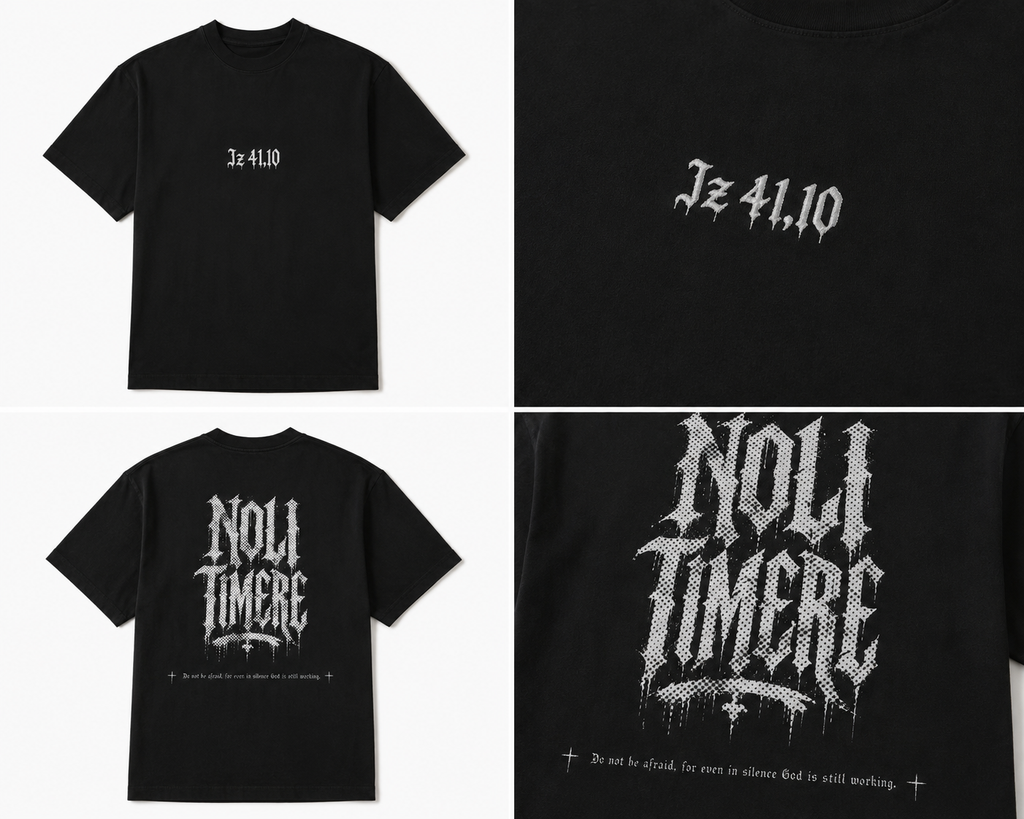 T-Shirt - Noli Timere Graphic Tee (Latin 'Noli Timere' Gothic Design)