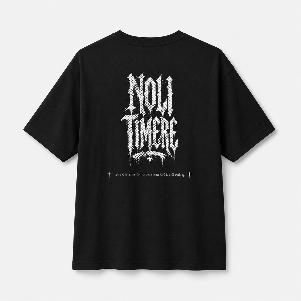 T-Shirt - Noli Timere Graphic Tee (Latin 'Noli Timere' Gothic Design)