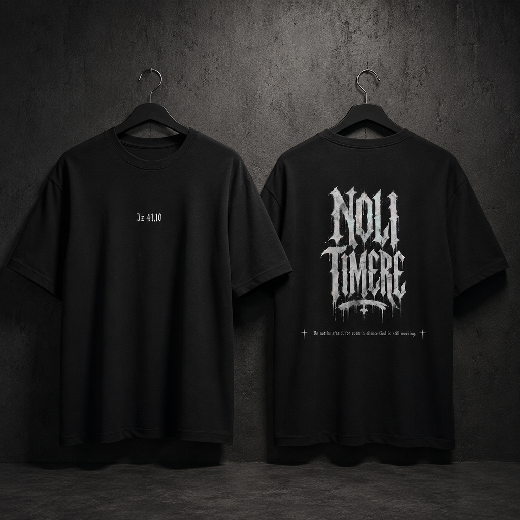 T-Shirt - Noli Timere Graphic Tee (Latin 'Noli Timere' Gothic Design)