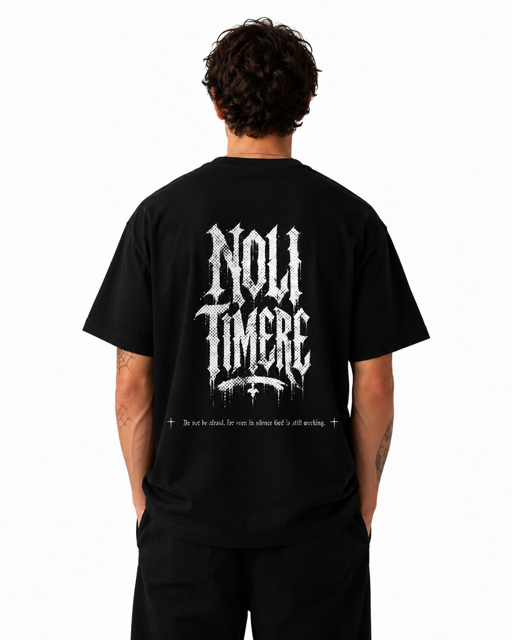 T-Shirt - Noli Timere Graphic Tee (Latin 'Noli Timere' Gothic Design)