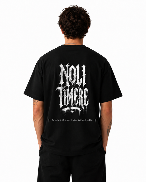 T-Shirt - Noli Timere Graphic Tee (Latin 'Noli Timere' Gothic Design)