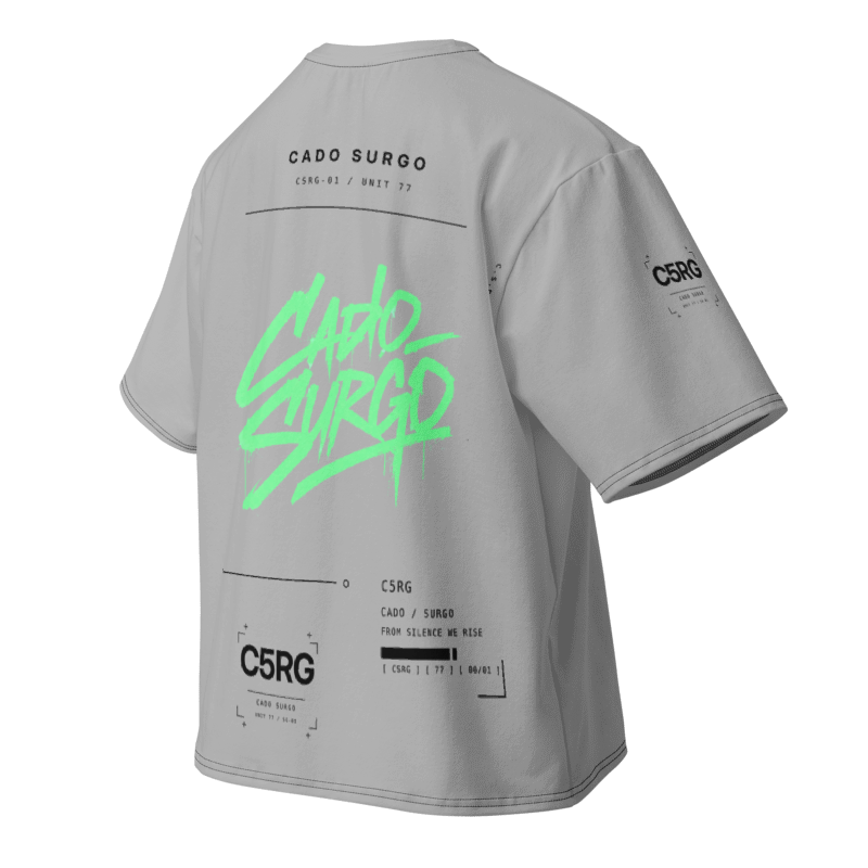 Premium Heavyweight Oversized T-Shirt - CADO SURGO CSRG. Silver